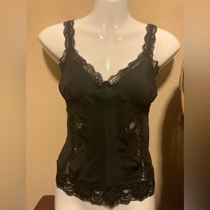 Black lacy Fredericks of Hollywood sexy tank